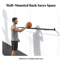 Space Saving Exercise Ball Wall Rack Multi-Purpose Exercise Ball Storage Rack Heavy Duty Easy to Install for Garage