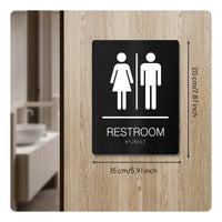 Stainless Steel Restroom Sign Self Braille Restroom Sign Printed