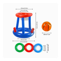 With Net 2-in-1 Pool Game Set Interactive Play Pool Basketball Toy PVC Recreation Item Repair Sealing Kit Included for Children