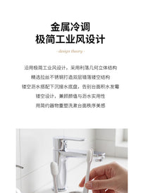 304 Stainless Steel Toothbrush Holder - Vintage Style Bathroom Organizer for Countertop