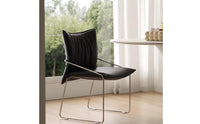 Space Saving Stainless Steel Dining Chair Sturdy Metal Legs Bauhaus Design Chair Easy to Clean for Cafe, Small Apartment