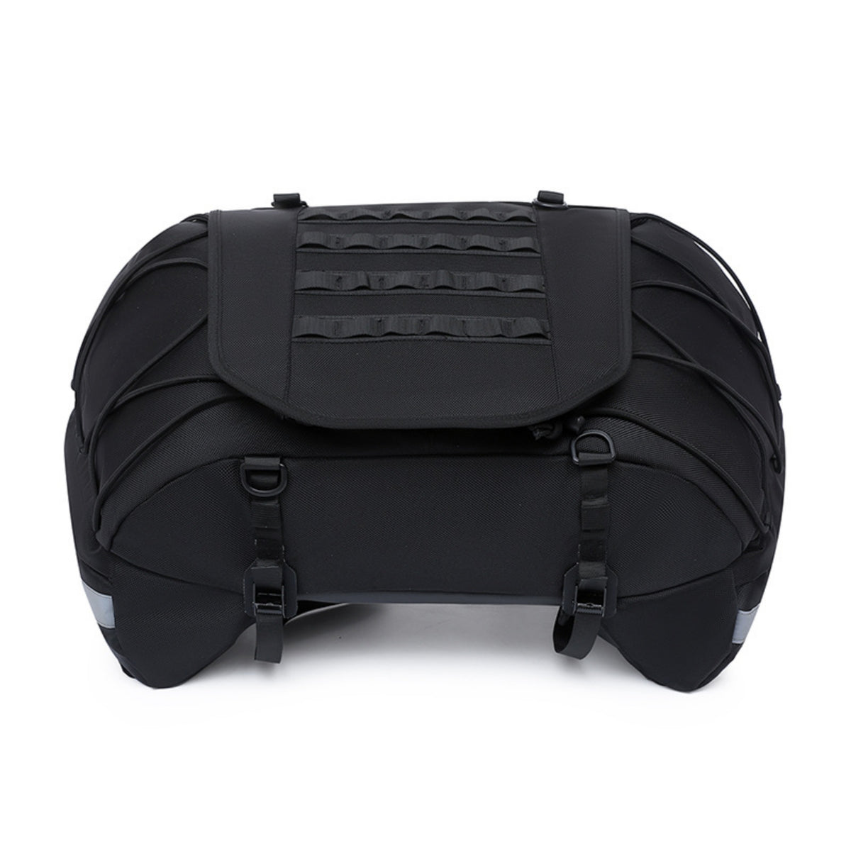 Motorcycle Tail Bag with Straps Strap-Mount Motorcycle Rear Seat Bag Large Capacity for Motorcyclists, Commuters