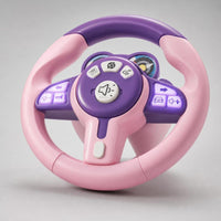 360-Degree Rotating Toy Steering Wheel with Strap Multifunction Car Steering Wheel Toy Light and Sound Realistic for Toddlers, Kids, Road Trips, Playroom