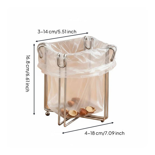 Countertop Trash Bag Stand Wide Opening Stainless Steel Garbage Bag Holder