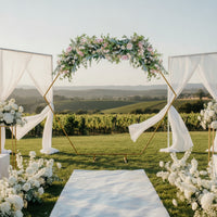Hexagonal Arch Snap-Assembly Wedding Arch Stand Freestanding Backdrop Frame with Feet for Decorators, Florists, Weddings, Parties, Photo Booths
