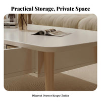 Doubletier Storage 2-Drawer Coffee Table Space-Saving Coffee Table with Drawers Multi-Functional Living Room Furniture Modern design for Small Apartment Dwellers, Homeowners, Families, Bedroom, Lounge Area, Home