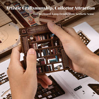 Decorative DIY Wooden Book-Hall Kit Easy to Assemble LED Miniature Bookstore