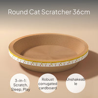 Round Cat Scratcher Toy Corrugated Cat Bed Catnip