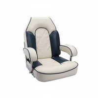 Marine Steering Chair Rounded Edges Upholstered Steering Chair Metal Side Supports Steersman Boat Seat
