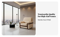 Supportive Padding Upholstered Single Sofa Thick Cushioning Upholstered Accent Chair Ergonomic Design Lounge Seating Sturdy Frame for Office Visitors, Business Professionals, Apartment Dwellers, Reception Area, Conference Room, Bedroom, perusing corner