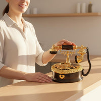 Vintage Rotary Phone Music Box Decorative Rotary Phone Ornament Nostalgic Home Decor for Bar, Living Room