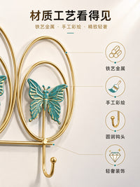 衣服挂钩墙上进门入户衣帽挂钩免打孔壁挂式排勾玄关架子收纳家用