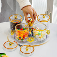 6 Pieces Rotating Seasoning Jar Set Airtight Lids for Pantry Organization