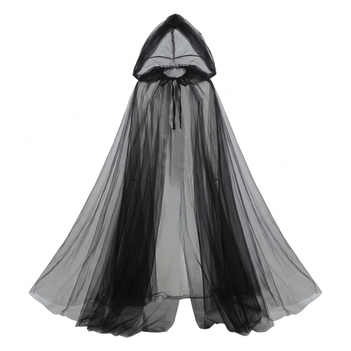Hooded Cloak Maxi Cape for Halloween Party, Fancy Dress Costume Halloween, Grim Reaper Dramatic Cloak, Lightweight Cape for C
