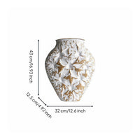 Embossed Metal Vase Luxury Feel Metal Vase Artistic Decorative Home Decor for Living Room