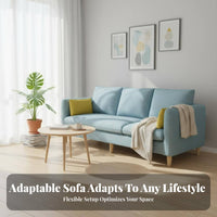 Nordic Design Multi-Seater Fabric Sofa Small Space space-saving-friendly Upholstered Multi-Seater Couch Stain withstandant Living Room Seating Water for Apartment Dwellers, Homeowners, Families, Bedroom, Lounge Area