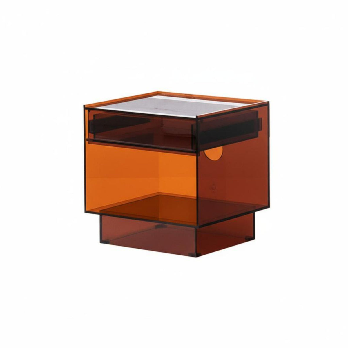 Clear Side Cabinet Light Luxury Bedside Table Transparent Design for Guest Room