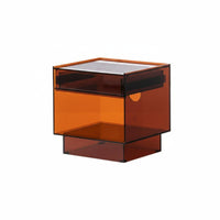 Clear Side Cabinet Light Luxury Bedside Table Transparent Design for Guest Room