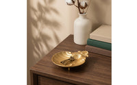 Metal Jewelry Tray with Gold Finish Shallow Shell Tray Classy Dish for Vanity
