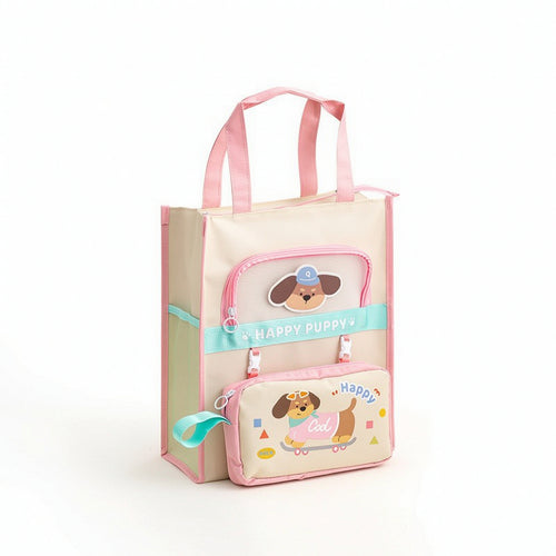 School Tote Bag Organised Tote Bag with Side Pockets Spacious for Students