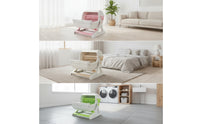 Semi-Automatic Litter Box Half-Enclosed Cat Litter Box with Hood Easyhygienic Pet Supply for Cats, Home, Living Room