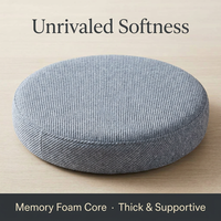 Memory Foam Seat Cushion, Round Chair Pad, Comfortable Tatami Mat, Breathable Polyester Fiber, Orang - Image 3