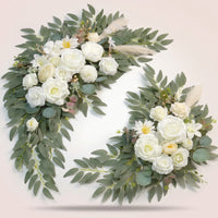 Chair Back Floral Decoration White Decorations Realistic for Brides