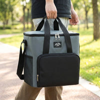 Cool Bag for Picnic Bag Use with Shoulder Strap, Thermal Bag with Mesh Pockets and Front Pocket, Oxford Cloth Delivery Bag for Camping BBQ