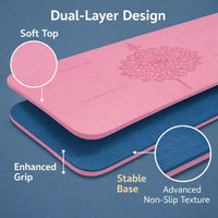 Home Gym Exercise Mat for Fitness, Non-Slip Workout Mat, Pilates Mat with Alignment, Thick Exercise Cushion, TPE Fitness Pad