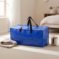 Woven Storage Bag Waterproof Zippered Moving Bag Strong for College Dorm