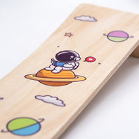 Wooden Balance Board for Kids, Curved Balance Table with Felt Pad, 94.5x29.5x1.5cm, Ideal for Play and Training