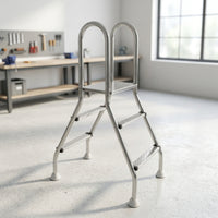 Double-Sided Pool Ladder Stainless Steel AA-Shaped Pool Ladder Anti-Slip for Above-Ground Pools