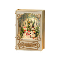 Christmas Snow Globe Music Box with Book Light, Plastic, American Style