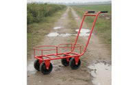 Wheeled Harvest Trolley Heavy-Duty Cart with Container Holders for Gardeners