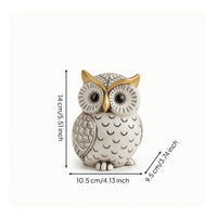 Decorative Owl Figurine Gold-Accented Owl Shelf Decor Eye-Catching for Tabletop