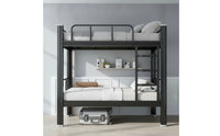 Steel Bunk Bed Heavy-Duty Bunk Bed with Guardrails Space-Saving Furniture for Students, Roommates, Dormitory Housing, Shared Apartment