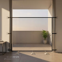 Mesh Pet Barrier Panel Black Frame Indoor Pet Divider Mounting Tabs for Doorways