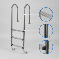 Pool Steps with Handrails Non-Slip Stainless Steel Pool Ladder Rust Resistant for Homeowners