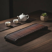 Bamboo Tea Tray Natural Bamboo Tray with Woven Surface Shallow Sturdy for Hosts, Tabletop Organization