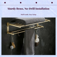 Brushed Gold Brass Towel Rack
No-Drill Wall Shelf Organizer