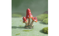 Resin Toadstool Sculpture Whimsical Design Red Toadstool Figurine Vibrant Colors