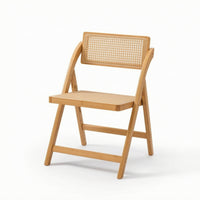Cane Folding Chair Foldable Furniture Portable for Study, Small Apartments
