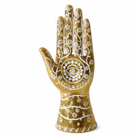 Eye Hand Decor Resin Golden Hand Ornament White Painted Detailing