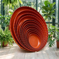 Large Plant Saucer with Water Saving Design, Thickened Modern Style Plastic Flower Pot Tray, Landing Type Base for Balcony Garden
