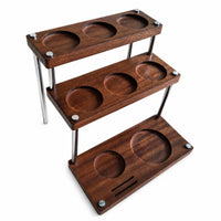 Coffee Tamper Stand Wooden Compressing Station with Tamper Holder Organized Compressing Station with Portafilter Holder for Baristas