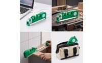 Multi-Function Laser Level with Tape Measure Handheld Laser Level Ruler Imperial Metric for Picture Hanging, Shelf Installation