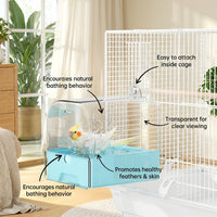 Bird Bath Box Hooks, Transparent Bird Bath for Budgies, Tub Pet Bird Bath, Pet Bird Bath Box, Small  - Image 8