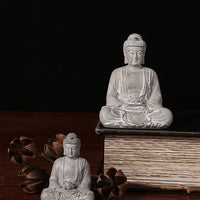 Chinese Zen Buddha Statue Tabletop Ornament Resin Craft for Home Decor