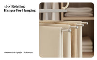 Foldable Multi-Layer Folding Hanger Non-Slip Trouser Rack Space-Saving Pants Organizer Double Hook Design for Students, Homeowners, Renters, Wardrobe, Dressing Room, Bedroom, Apartment
