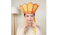 Performance Prop Tang Sanzang Hat Cartoon Design Chinese Monk Crown Yellow Pointed Crown Hat for Children, Cosplayers, Stage Performances, Festivals, Parties, Photo Shoots